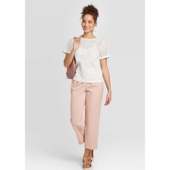 a new day White Eyelet Top with Cami New - Picture 3 of 6